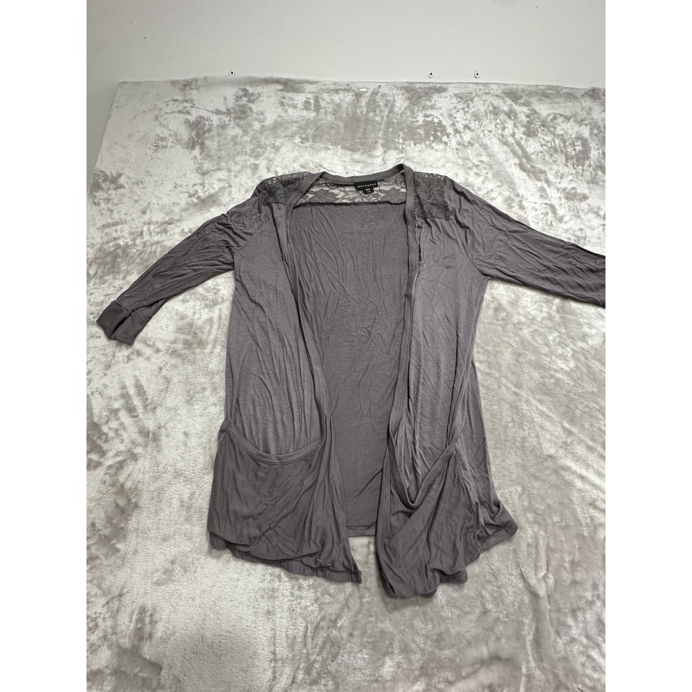 Metaphor‎ Sweater Women's Size XL Gray Open Cardigan 3/4 Sleeve Soft EUC
